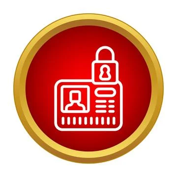 Id card showing a padlock for data security and privacy Stock Illustration