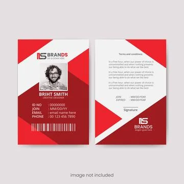 Id card template design Stock Illustration