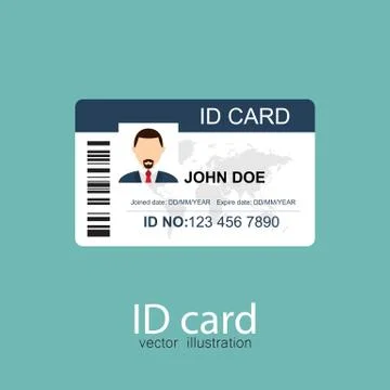 ID card vector illustration in flat style Stock Illustration