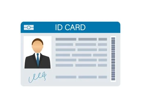 ID Card on white background. Flat design style. Vector illustration. Illustrazione stock