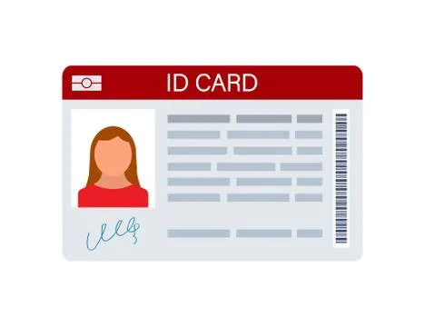 ID Card on white background. Flat design style. Vector illustration. Illustrazione stock