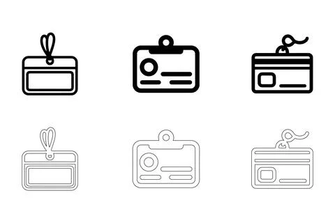ID Cards icons set Stock Illustration