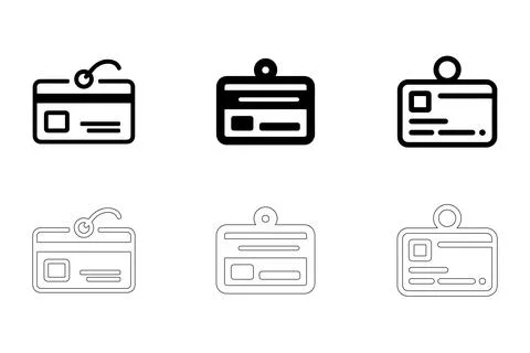 ID Cards icons set Stock Illustration