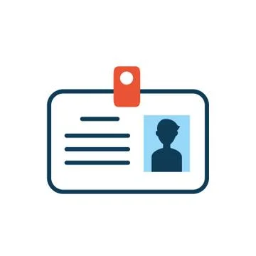 Id document badge isolated icon Stock Illustration