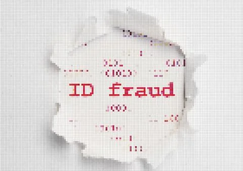 Id fraud pixel text Stock Illustration