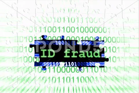 Id fraud puzzle concept Stock Illustration