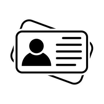 ID icon in flat. Identity information card symbol Stock-Illustration