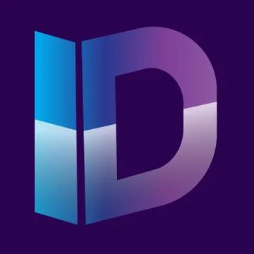 ID initial logo with 3D effect Stock Illustration