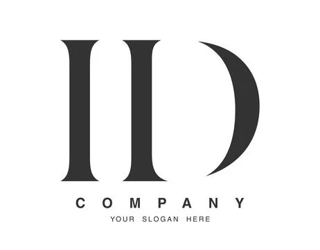 ID logo design. Initial letter i and d serif font style. Creative classic c.. Stock Illustration
