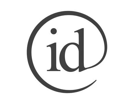 ID logo from two letter with circle shape email sign style. I and D round l.. Stock Illustration