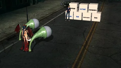 I.D. Man Vs. Data Monsters (Identity Theft Animation) Video stock 20604687