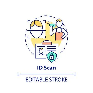 ID scan concept icon Illustrazione stock