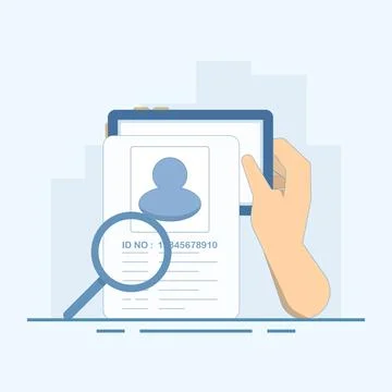 ID Verification Concept. Mobile Phone with Magnifying Glass. Ideal for security. Stockillustratie