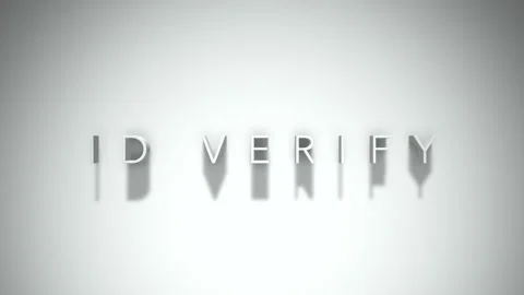 Id verify 3D title animation with shadows on a white background Stock Footage 297515757