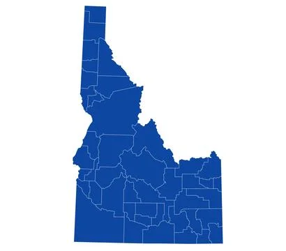 Idaho administrative map. counties map of Idaho, blank Map, empty Idaho map Stock Illustration