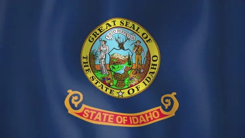 Idaho animated flag. Seamless loop. 4K Video stock 145386229
