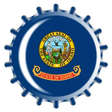 Idaho Bottle Cap Stock Illustration