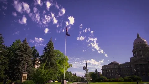 Idaho Capitol building Pan down Stock Footage 81144476