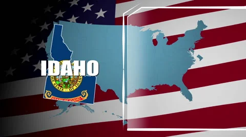 Idaho Countered Flag and Information Panel Stock Footage 66771895
