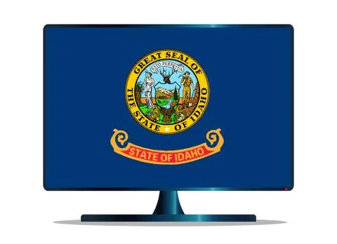 Idaho Flag TV Stock Illustration