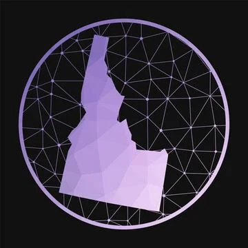 Idaho icon. Vector polygonal map of the us state. Idaho icon in geometric s.. Stockillustratie