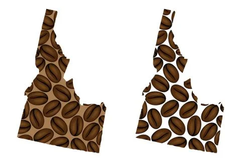 Idaho -  map of coffee bean Stock Illustration
