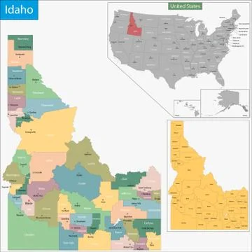 Idaho map Stock Illustration