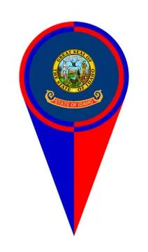 Idaho Map Pointer Location Flag Stock Illustration