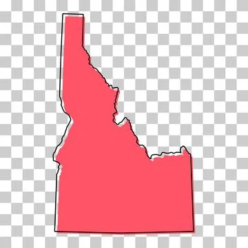 Idaho map shape, united states of america. Flat concept icon symbol vector il Stock Illustration