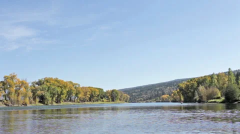 An Idaho river in the fall Stock Footage 36321365