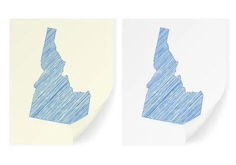 Idaho scribble map Stock Illustration