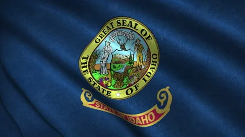 Idaho State Flag Flying in the Wind Looping 3D Animation Vidéo 66460126