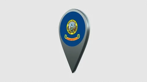 Idaho State Flag Location Map Marker Pin With Alpha Channel Looped 库存影片 239456182