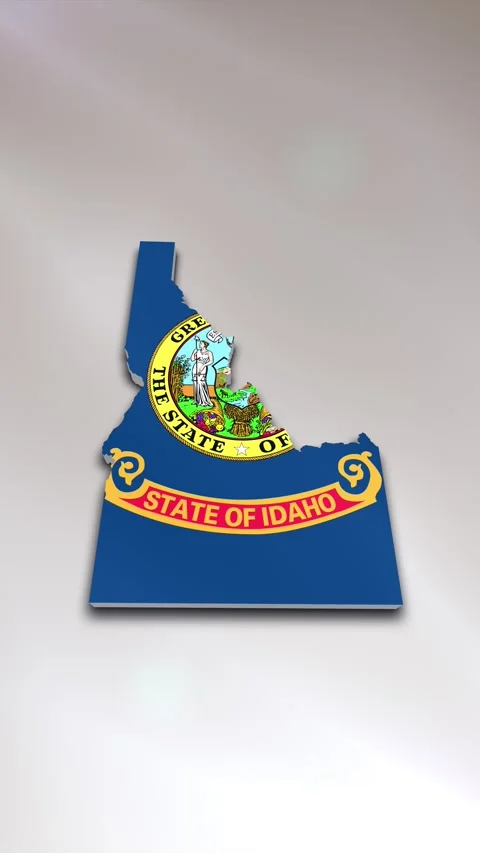 Idaho State Flag on Map Video stock 278265326