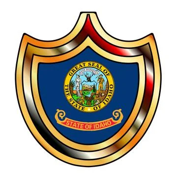 Idaho State Flag Shield Spoof Stock Illustration