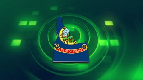 Idaho State Map and Flag Background 動画素材 344647932