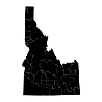 Idaho state map with counties. Vector illustration. Stock Illustration