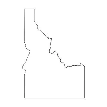Idaho, state of USA - solid black outline map of country area. Simple flat Ilustração Stock