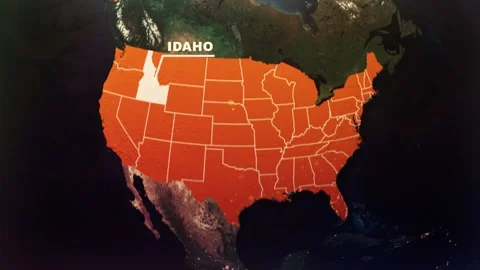 Idaho US State Satellite Map Animation V1 Stock Footage 303620243