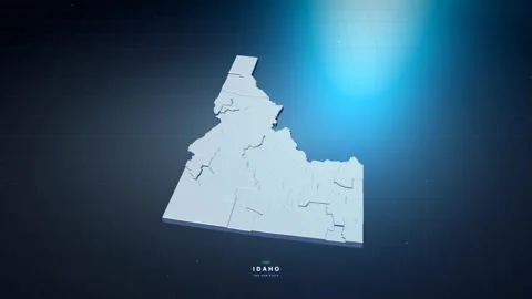 Idaho USA state map with glowing tech digital network style Stock Footage 340613918