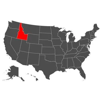 Idaho vector map. High detailed illustration. Country of the United States of Stock Illustration