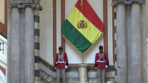 The IDB commits to a $4.5 billion financial "package" for Bolivia, La Paz, BO -  Stock Footage 326553797