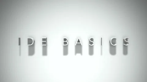 Ide basics 3D title animation with shadows on a white background Stock Footage 297019971