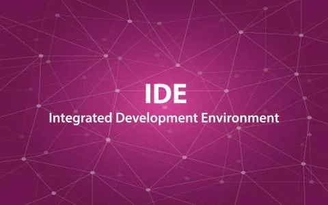 Ide integrated development environment white text illustration with purple Illustrazione stock
