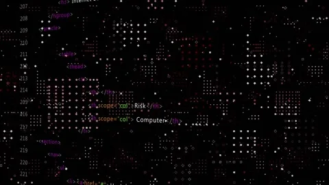 IDE loading, scrolling code links revealing security structure then restoring Stock Footage 317799578