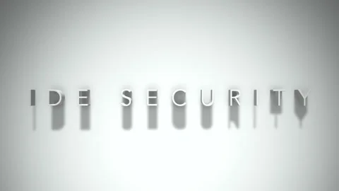 Ide security 3D title animation white text on a white background Vídeo Stock 299368871