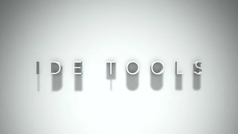 Ide tools 3D title animation with shadows on a white background Stock Footage 297010996