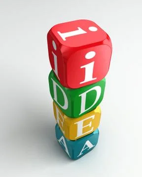 Idea 3d colorful buzzword tower Stock Illustration