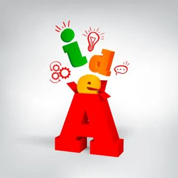Idea 3d letters Stock Illustration