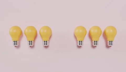 Idea and creativity with light bulb on pastel color background concept Fotos Stock
